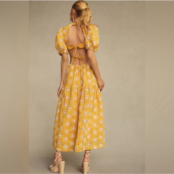 NWT Anthropologie En Saison Puff-Sleeve Tiered Embroidered Dress - Picture 2 of 9